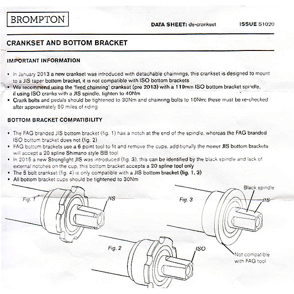 Brompton Suport JIS 119mm